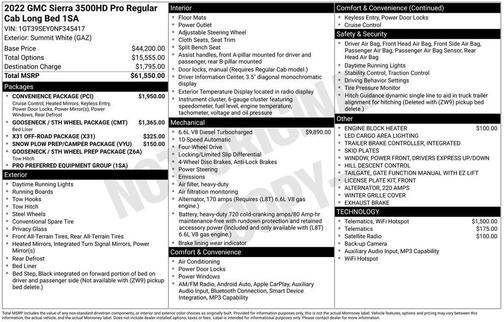 Summit White 2022 GMC Sierra 3500 Base