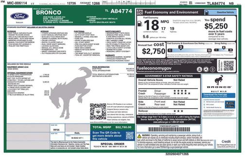 Carbonized Gray Metallic 2026 Ford Bronco Base