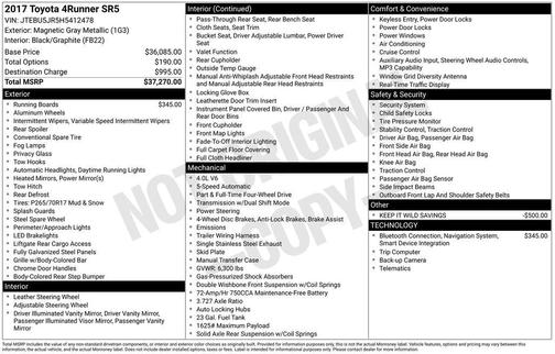Magnetic Gray Metallic 2017 Toyota 4Runner SR5