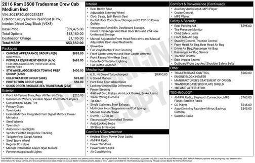 2016 RAM 3500 Tradesman