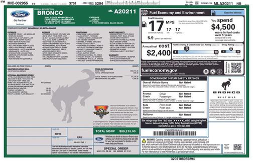 2021 Ford Bronco First Edition