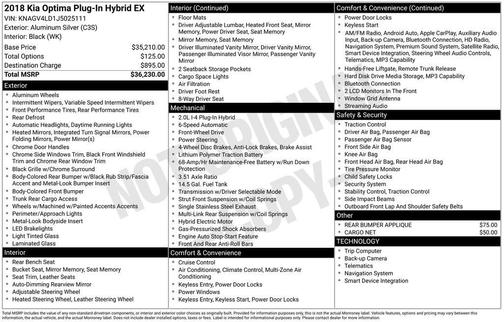 2018 Kia Optima Plug-In Hybrid EX