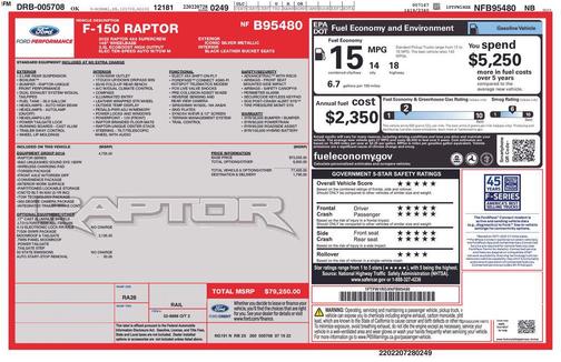 Silver Metallic 2022 Ford F-150 Raptor