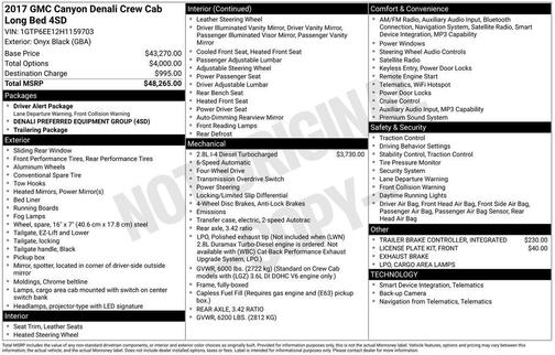 Onyx Black 2017 GMC Canyon Denali