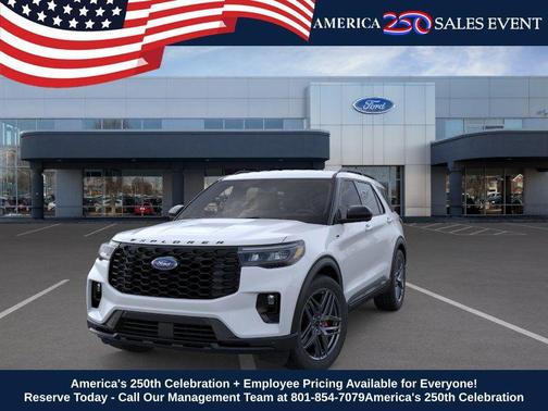 SPACE WHITE METALLIC 2026 Ford Explorer ST-Line