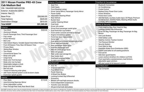 Avalanche 2011 Nissan Frontier PRO-4X