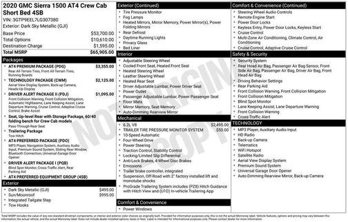 2020 GMC Sierra 1500 AT4