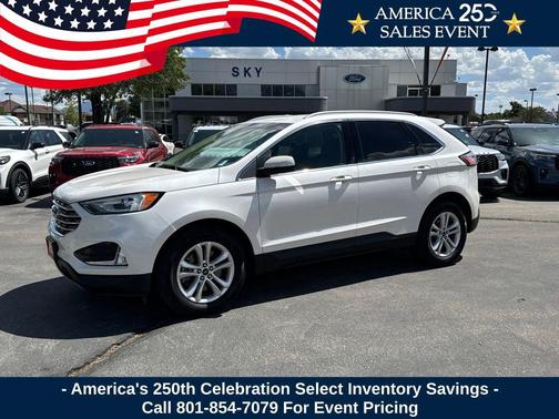 White Platinum Clearcoat Metallic 2019 Ford Edge SEL