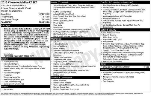 2013 Chevrolet Malibu 2LT