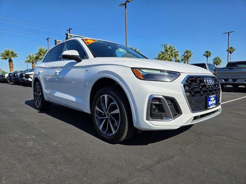 White 2022 Audi Q5 45 S line Premium Plus