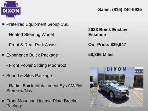 Sage Metallic 2023 Buick Enclave Essence AWD