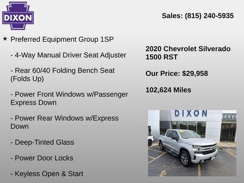 Silver Ice Metallic 2020 Chevrolet Silverado 1500 RST