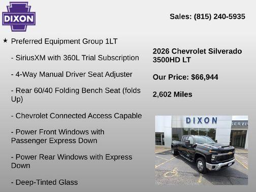 Black 2026 Chevrolet Silverado 3500 LT