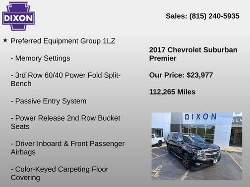 Black 2017 Chevrolet Suburban Premier
