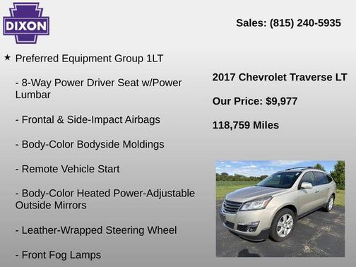 Champagne Silver Metallic 2017 Chevrolet Traverse 1LT