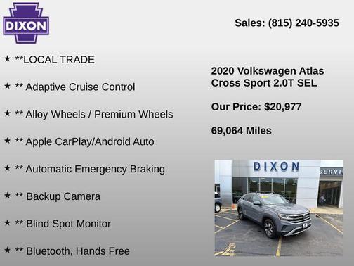Gray 2020 Volkswagen Atlas Cross Sport 2.0T SEL