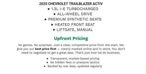 Mosaic Black Metallic 2025 Chevrolet Trailblazer ACTIV