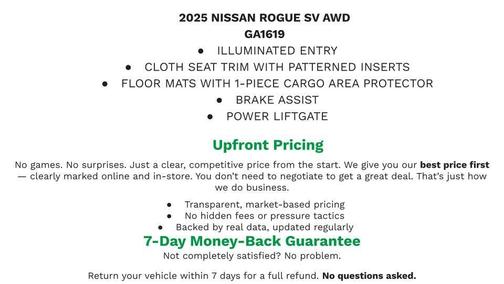 Super Black 2025 Nissan Rogue SV