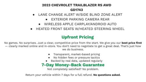 Sterling Gray Metallic 2023 Chevrolet Trailblazer RS