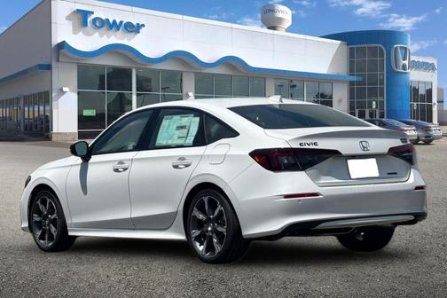 Platinum White Pearl 2026 Honda Civic Hybrid Sport Touring
