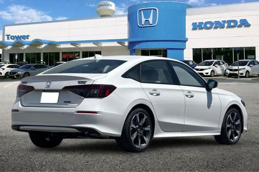 Platinum White Pearl 2026 Honda Civic Hybrid Sport Touring