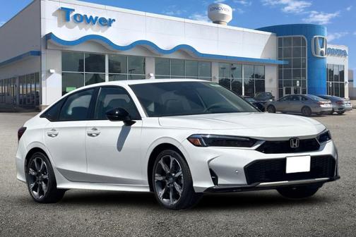 Platinum White Pearl 2026 Honda Civic Hybrid Sport Touring
