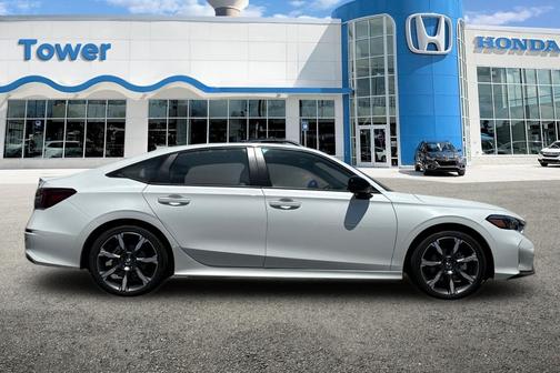 Platinum White Pearl 2026 Honda Civic Hybrid Sport Touring