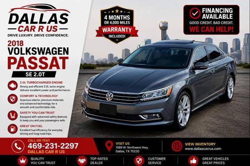 Platinum Gray Metallic 2018 Volkswagen Passat 2.0T SE