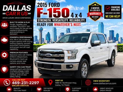 White Platinum Metallic Tri-Coat 2015 Ford F-150 Lariat