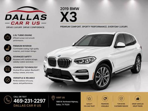 WHITE 2019 BMW X3 sDrive30i