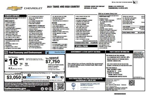 2021 Chevrolet Tahoe 4WD High Country