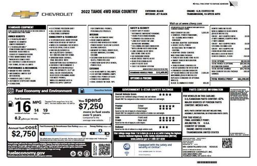 2022 Chevrolet Tahoe 4WD High Country