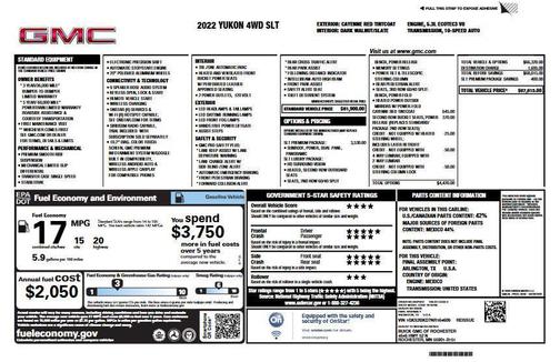 Cayenne Red Tintcoat 2022 GMC Yukon SLT