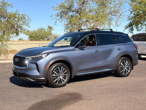 Moonbow Blue/Black Obsidian 2024 INFINITI QX60 AUTOGRAPH