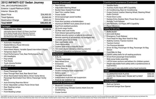 2012 INFINITI G37 Journey