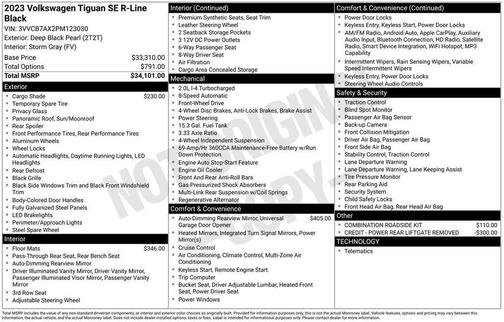 2023 Volkswagen Tiguan 2.0T SE R-Line Black
