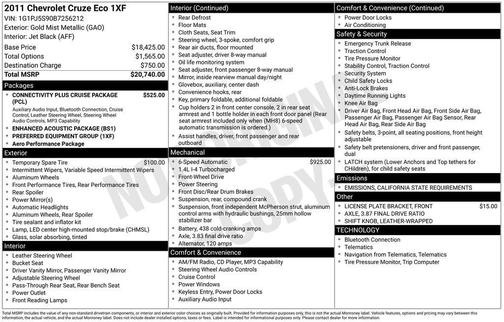 2011 Chevrolet Cruze ECO