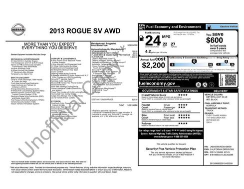2013 Nissan Rogue SV w/SL Pkg