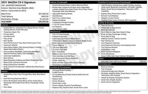 Machine Gray Metallic 2021 Mazda CX-5 Signature