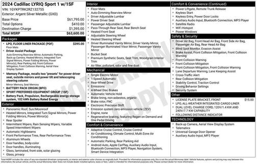 2024 Cadillac LYRIQ Sport