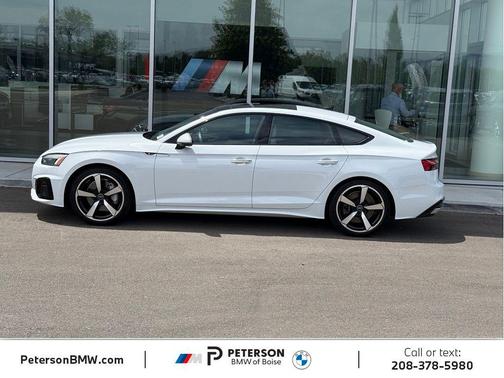 Glacier White 2025 Audi A5 Sportback 45 S Line Premium Plus