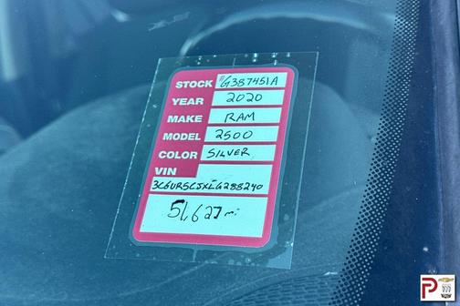 Billet Silver Metallic Clearcoat 2020 RAM 2500 Tradesman Crew Cab 4x4 6'4' Box