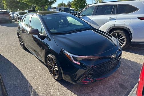 Midnight Black Metallic 2025 Toyota Corolla Hatchback Nightshade Edition