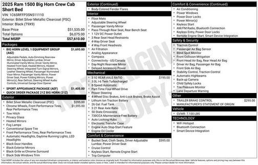 2025 RAM 1500 Big Horn/Lone Star