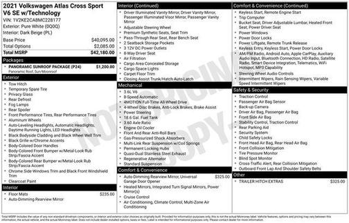2021 Volkswagen Atlas Cross Sport 3.6L V6 SE w/Technology