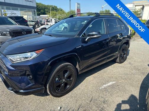 Blue Print/Midnight Black Metallic 2021 Toyota RAV4 Hybrid SE