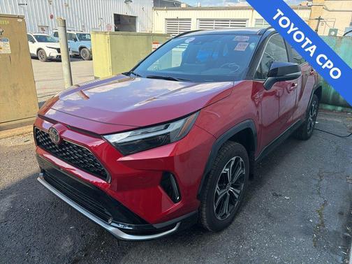 Supersonic Red/Midnight Black Metallic 2025 Toyota RAV4 Hybrid SE