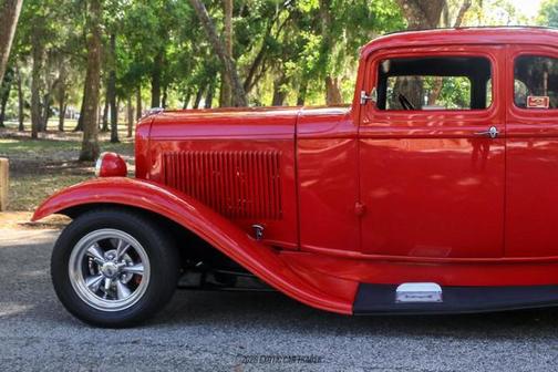 Red 1932 Ford Model B 5-Window Coupe Hot Rod