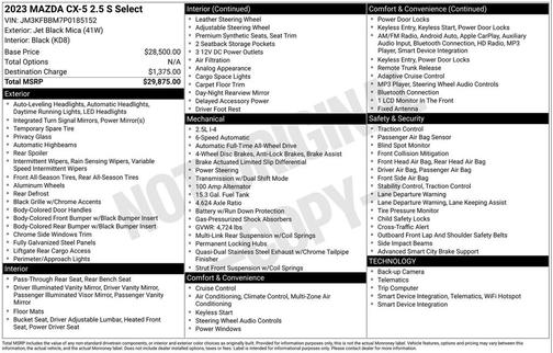 2023 Mazda CX-5 2.5 S Select Package