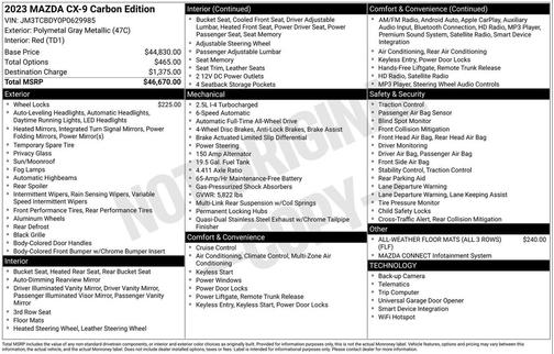 2023 Mazda CX-9 Carbon Edition